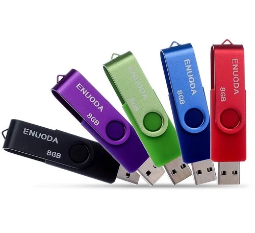 Lot de 5 Clé USB 8 Go Stockage Mémoire Flash Rotation Disque Cle USB 2.0 pour...