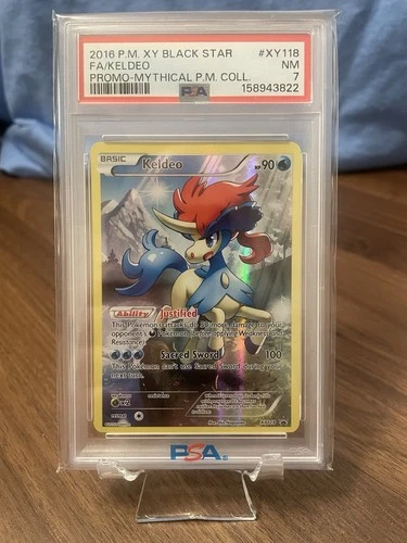 The Pokémon Company Keldeo Holo Promo XY Black Star Promos XY118 2016 PSA 7