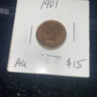 1901 Indian Cent AU. $10