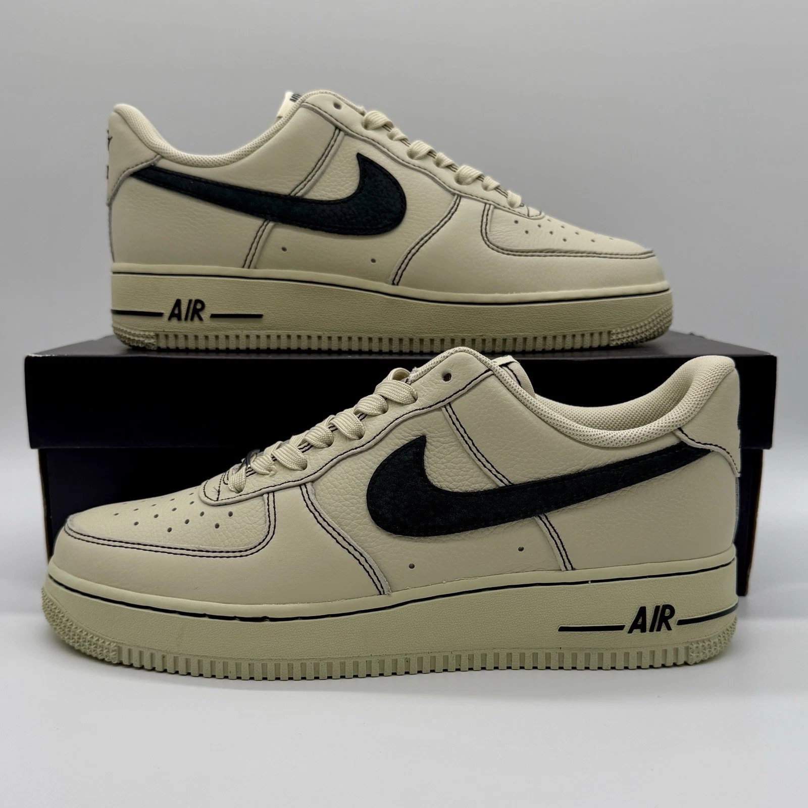 Nike Air Force 1 '07 LV8 Light Khaki Black Sneakers HQ2037-200 Mens Sizes NEW