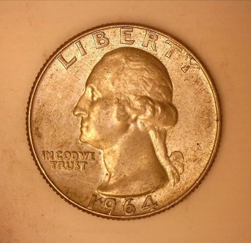 1964-D Washington Silver Quarter : Raw / Ungraded : easily AU : NO RESERVE