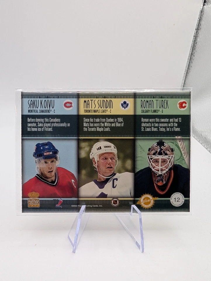2001 Pacific Crown Royale Triple Threads Saku Koivu Mats Sundin Roman Turek HOF - Image 2 of 2