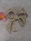 Vintage Kenneth Jay Lane KJL Costume Jewelry Rhinestone BOW RIBBON Brooch Pin