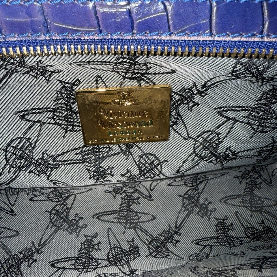 Vivienne Westwood Classic Orb Two Tone Pink/Blue Cross Clutch Bag Women’s Rare* - Image 4 of 4