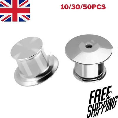 10/30/50pcs Locking Pin Backs Metal Keepers Badge Fastener Tie Tack Lapel Brooch - Image 1 of 4