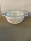 Vintage English Blue Iris Casserole Dish With Glass Lid. 1 Quart, Great Cond.