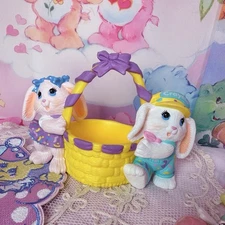 Vintage 1991 Crayola Bunny Basket Figurine with Original Box – 90s Easter Decor