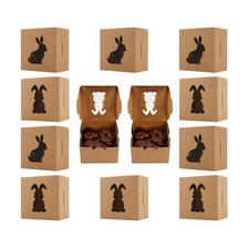 12 Pcs Bakery Boxes with Window, 3.94*2.56*3.94", Kraft Cookie Boxes Pastry Box