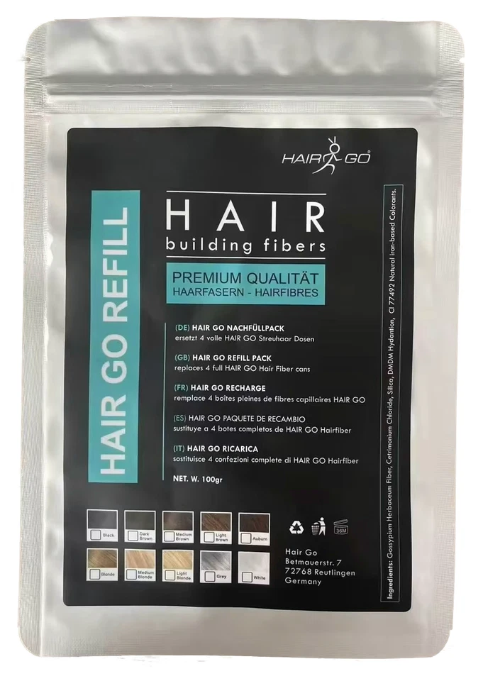 Haarverdichter HAIR GO REFILL 4in1 Nachfüllpack Streuhaar Hairfor2 Haarausfall - Bild 2 von 4