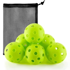 Indoor 26 Hole Lime Pickleball Balls Bright Lime Green Pickle Balls 6 Pack US...