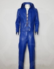 Elvis Presley King of Rock  Lambskin blue lea...