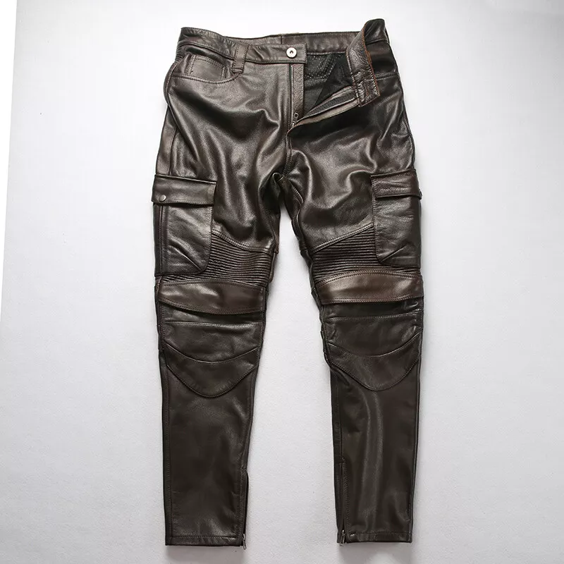 Mens distressed cheap leather pants