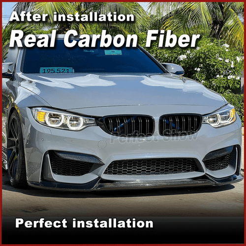 Carbon Splitter Flap Front Stoßstange Spoiler Canard Für BMW M3 F80 M4 F82 14-19 - Picture 3 of 9