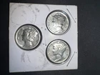 Mercury dimes lot - 1942, 1943, and 1944 - 90% silver Mercury Dimes