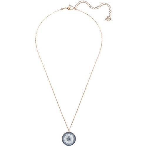 SWAROVSKI 5429126 Luckily Pave Blue White Crystal Disc Evil Eye Pendant Necklace - Picture 5 of 24