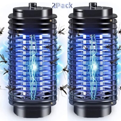 2PCS Electric Mosquito Insect Zapper Fly Bug Killer Trap LED Lamp Pest Control
