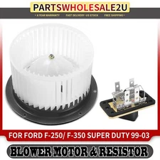 Front HVAC Blower Motor & Resistor Kit for Ford F-250 F-350 Super Duty 1999-2003