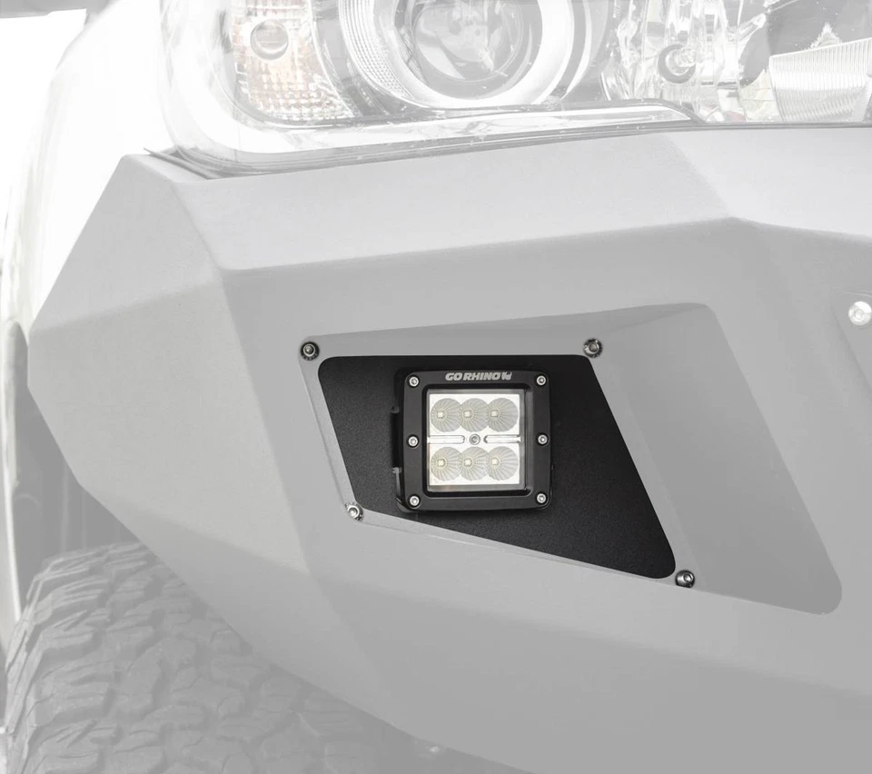 Placas de luz delanteras Go Rhino 241731T 3x3 montaje empotrado BR5/BR10 Foto 4 de 4