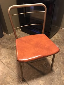 Details About Vintage Hamilton Costco Metal Orange Folding Chair Usa Mid Century