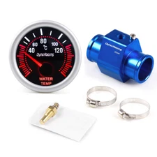 2"52mm White LED Pointer Water Temp Gauge Meter w/32mm Joint Pipe Sensor Adapter