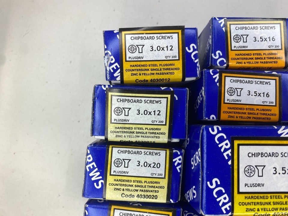 10 Boxes Wood Screws Assorted Sizes Job Lot Deal Pozi Countersunk ZYP