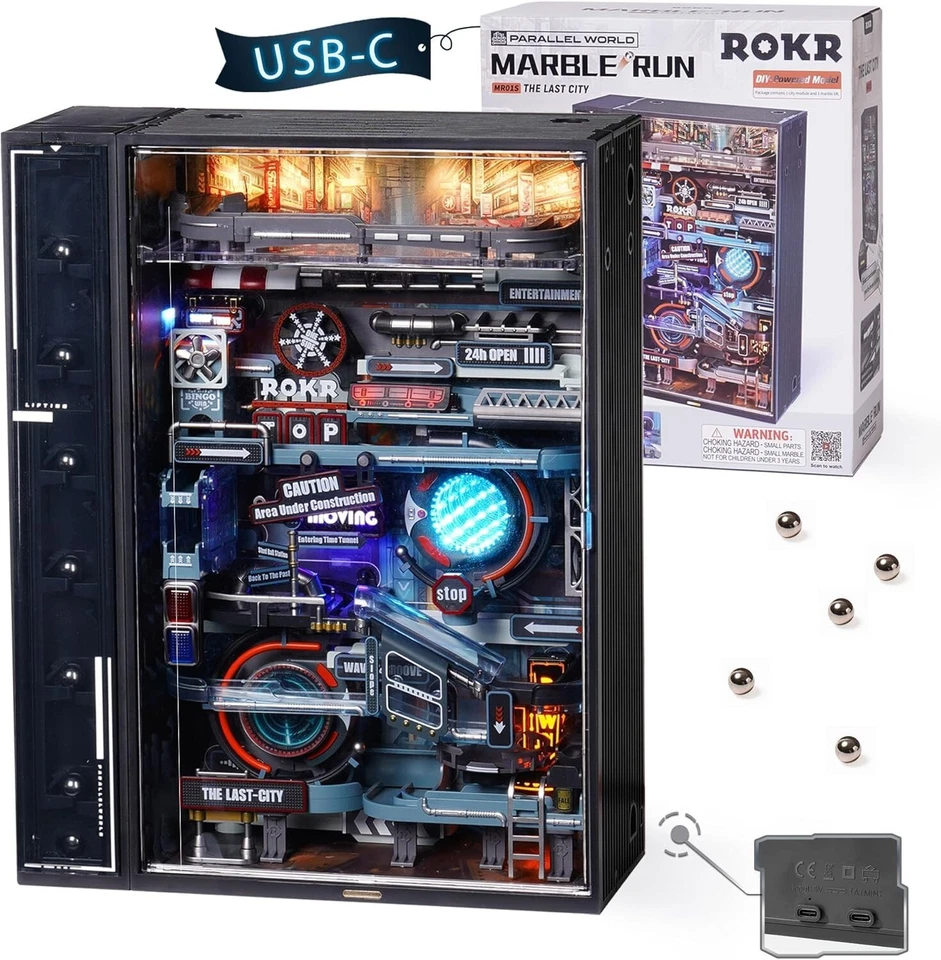 ROKR 3D Puzzle Model Parallel World Electric Mechanical Marble Run Toy Xmas Gift - Image 2 of 4