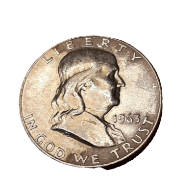 ½ Half Dollar Franklin Silver Coin 1963 D Denver Mint 50C KM#199