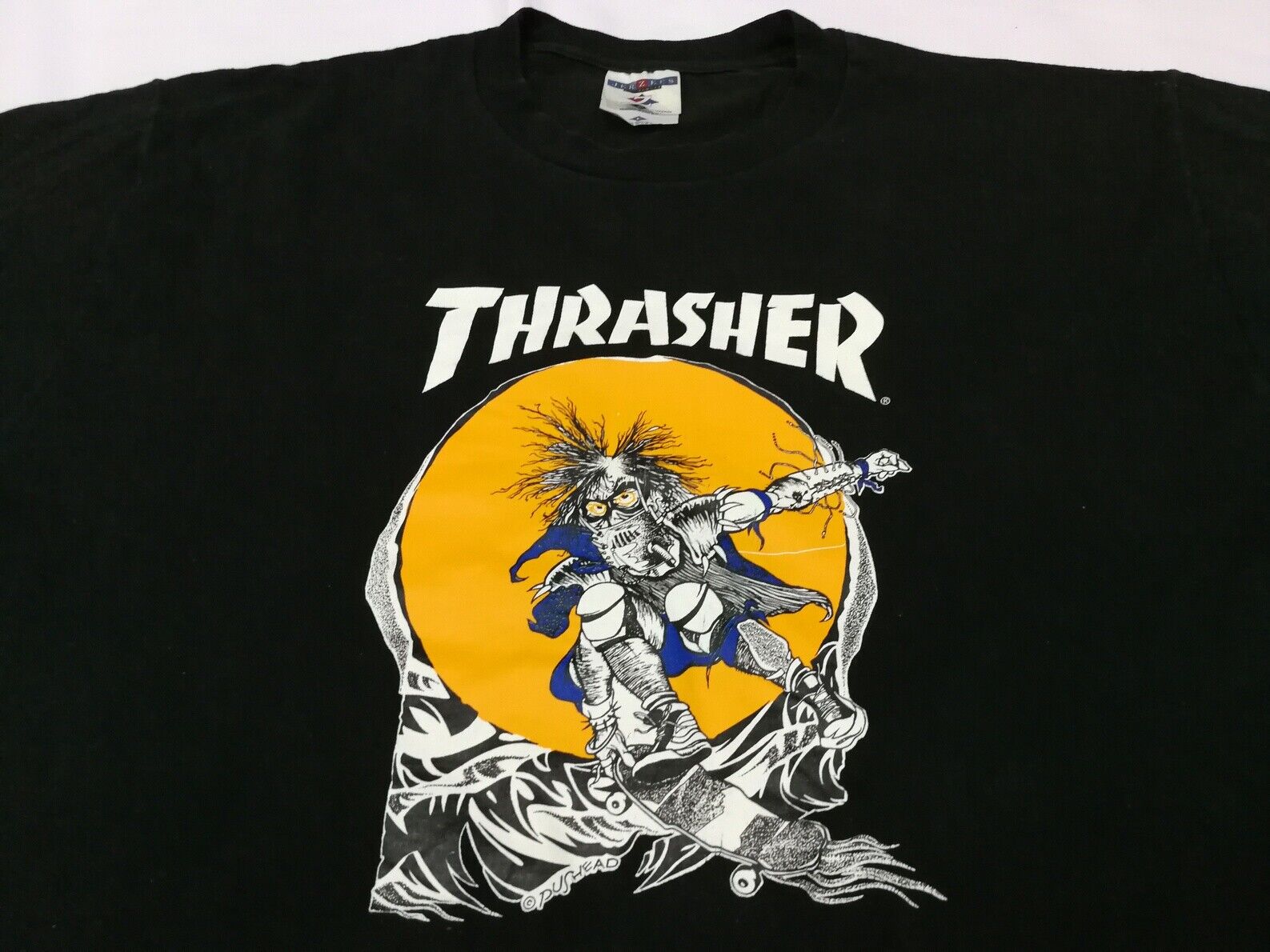 Vintage 90s Thrasher Pushead T Shirt USA Skateboard Skate Powell Peralta  Zorlac