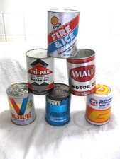 Vintage  MONTGOMERY WARD  AMALIE  VALVOLINE  SHELL  Tri-PAR  GULFPRIDE  Oil Cans