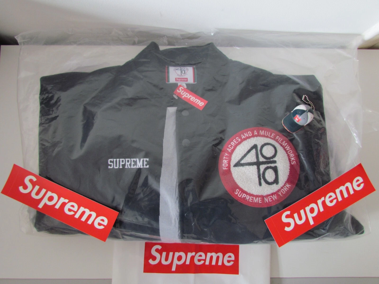 Veste universitaire Supreme S/S 2025 40 acres Malcolm X XL Spike Lee/World Famous/NYC