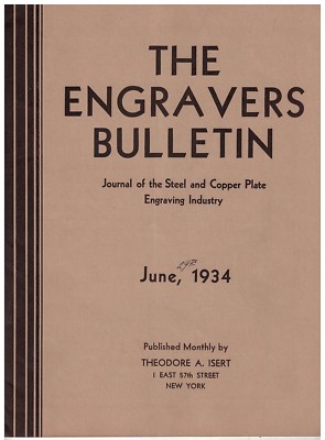 June 1934 The Engravers Bulletin Journal of Steel & Copperplate Engraving