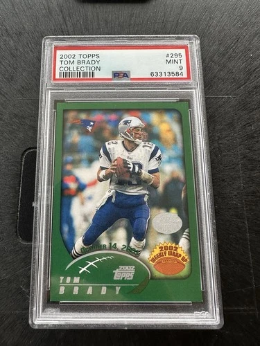 2002 Topps Collection Tom Brady Weekly Wrap Up #295  PSA 9   POP 4 NONE BETTER
