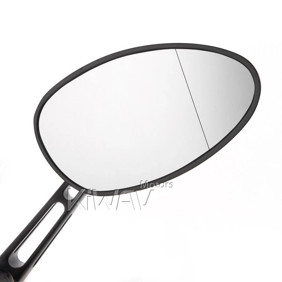 Espejos retrovisores Magazi Oval MX negros M10 para Honda Suzuki Kawasaki BMW Ducati Foto 3 de 4
