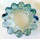 MCM VTG Anchor Boople Bubble Ashtray Trinket Dish Iridescent Blue Clear Glass