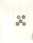 Lot Of 5 Washington Quarters, 1937, 1941-D, 1959-D, 1962, 1964 , 90% Silver
