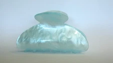 Shimmering aqua blue marbled hair claw clip