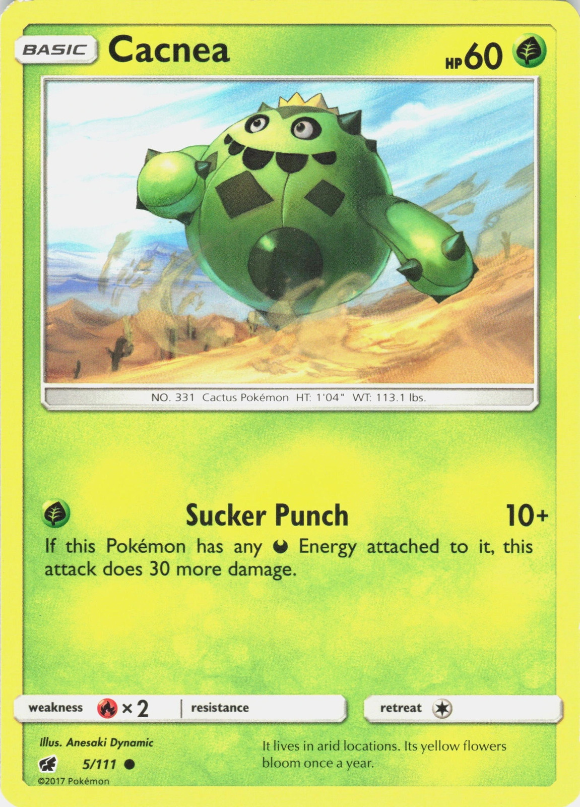 Cacnea 5/111 Crimson Invasion Common NM Pokemon TCG