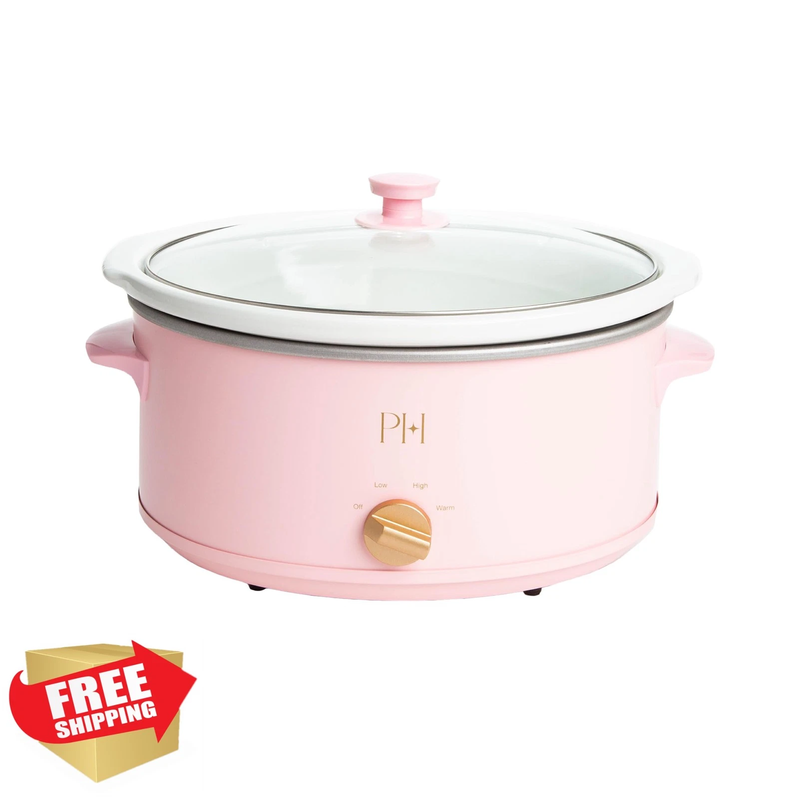Paris Hilton 6Qt Pink Slow Cooker Low High Warm Stoneware