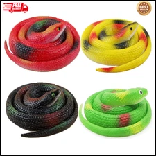 4 Pack Realistic Rubber Snakes 29 Inch Lifelike Toy Real Scary Prank Joke Garden
