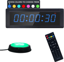 Gym Timer Clock with Remote Control Push Button,7 RGB Color, Programmable Inte