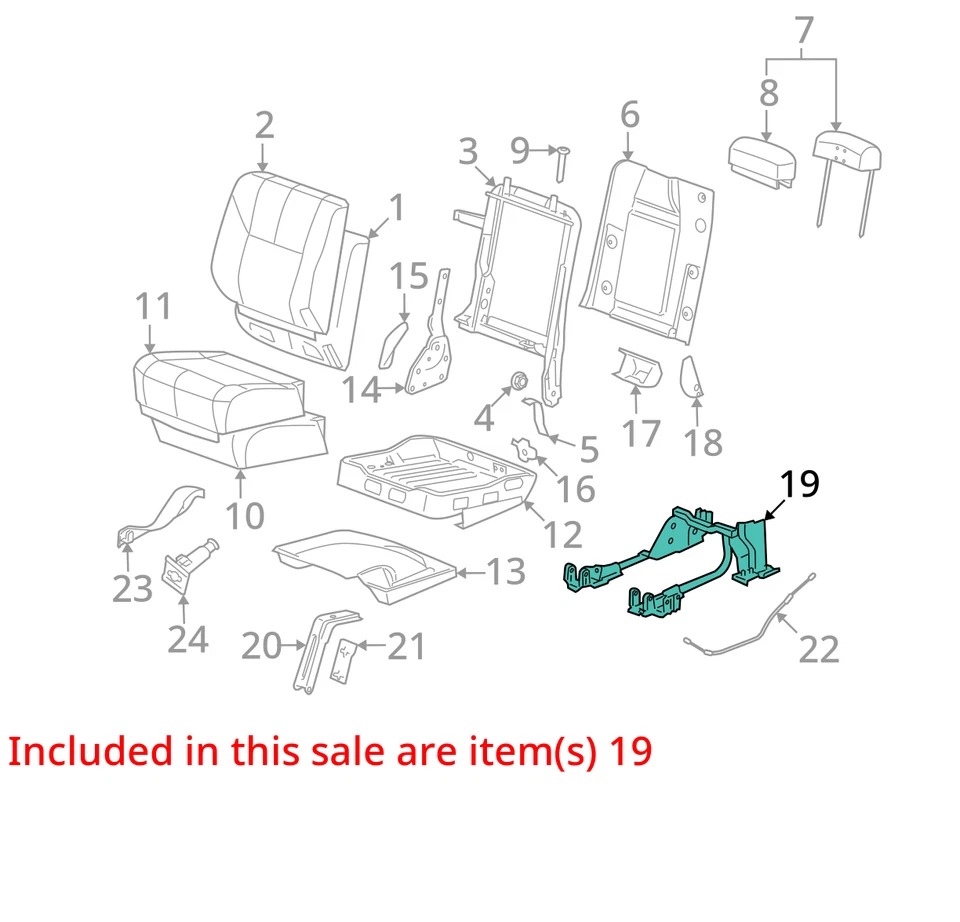 2003-2013 CHEVROLET CADILLAC AVALANCHE AVALANCHE 1500 RISER R/SEAT 88941106 NEW - Image 2 of 3