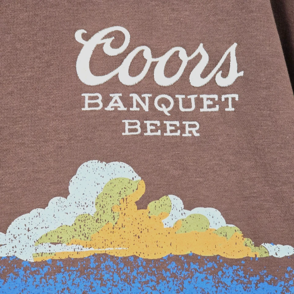 COORS BEER Rodeo Sudadera Para Hombres Pequeña Marrón Cuello Redondo Retro Vaquero Nueva con Etiquetas Foto 4 de 4