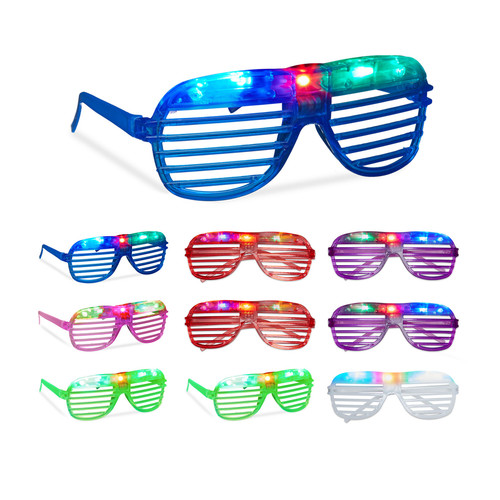 10x LED Brille Bad-Taste-Brille Disco-Brille Leucht-Partybrille Lichter-Brille - Bild 1 von 9