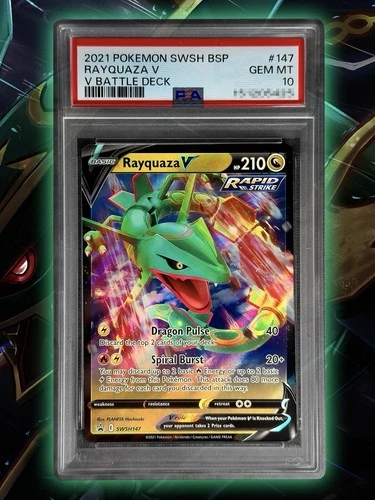 Pokémon Rayquaza V SWSH147 - Black Star Promo - Sword & Shield PSA 10 LOW POP !