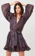 Ulla Johnson Eleni Floral Silk Mini Dress In Twilight US Size 10 Au Size 14
