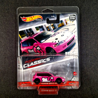 HONDA HELLO KITTY ミニカー 10個セット Hot Wheels Honda Civic EG *Hello Kitty* Car Culture Modern