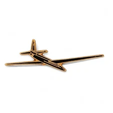 Glider Sailplane Lapel Pin – Black & Gold Aviation Soaring Collectible