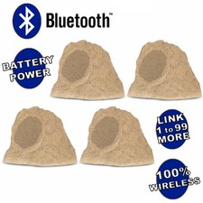 Theater Solutions Wireless 400W Rechargeable Bluetooth Rock 4 Speaker Set Sand