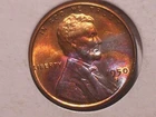 1950-S @   Rainbow"   toned old Lincoln Penny.!!