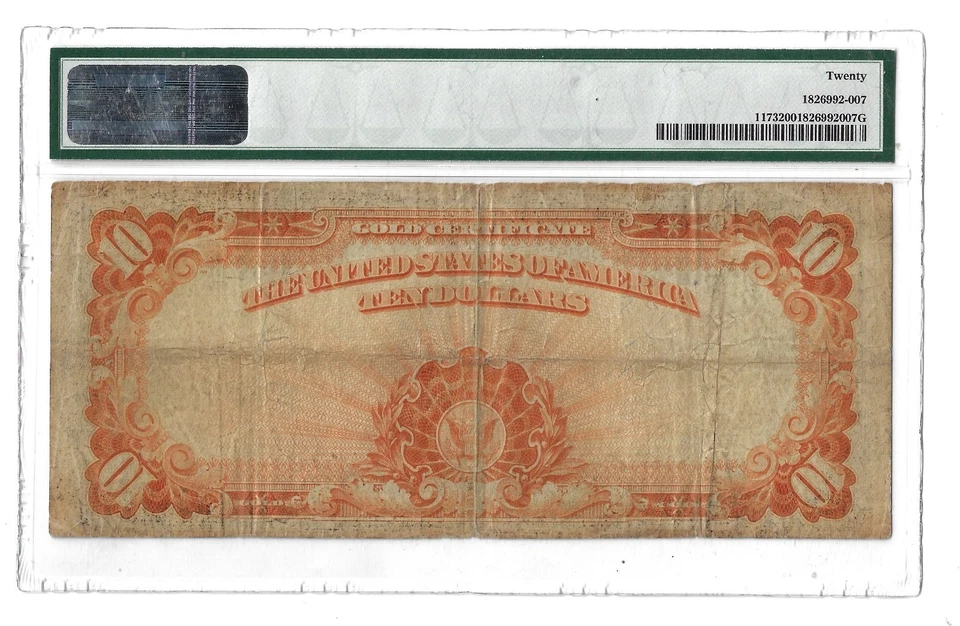 20 PMG 10 Dollars 1922 United States Banknote Gold Certificate Banknote # 1173 - Image 2 of 4